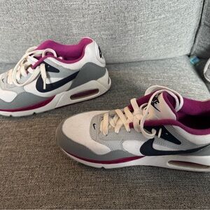 Nike White and Gray Sneakers with Pink Accents